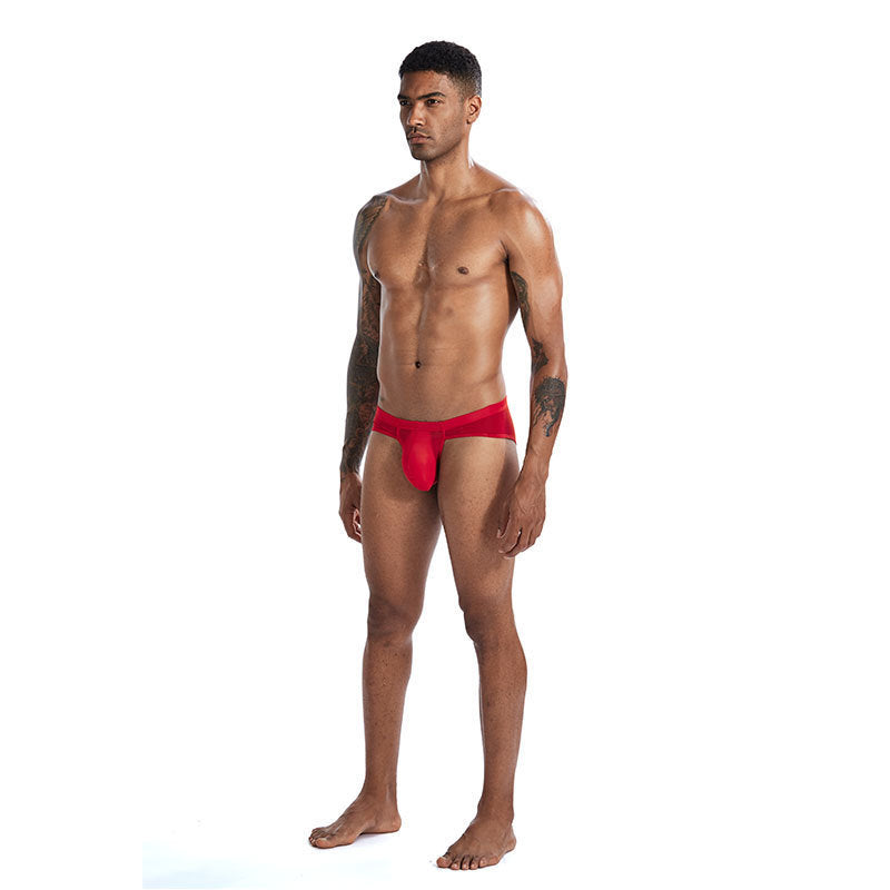 Nylon Ice Silk Breathable And Comfortable Low-Waist U-Convex Big Pouch Men'S Briefs