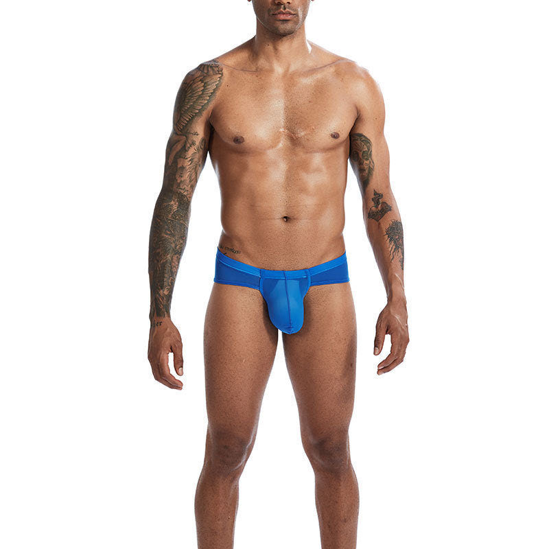 Nylon Ice Silk Breathable And Comfortable Low-Waist U-Convex Big Pouch Men'S Briefs