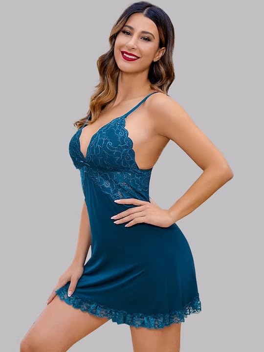 Women Chemise Lingerie Full Slip Lace Babydoll Sleepwear Nightgown Dress