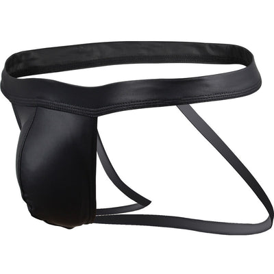 Double G-string U Convex Solid Color Sexy Double G-string Patent Leather Underwear