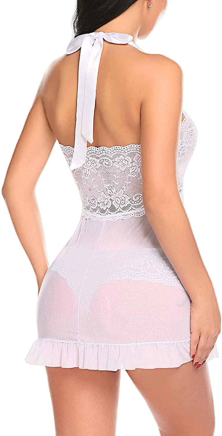 Women Babydoll Nightwear Lingerie Swimming Party Swimwear Beachwear Sheer Honeymoon Lingerie for Women Lace Free Size