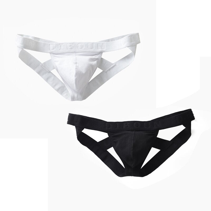 Men's backspace sexy thong low-waist butt-lifting cotton tight-fitting double thong trendy gay underwear by