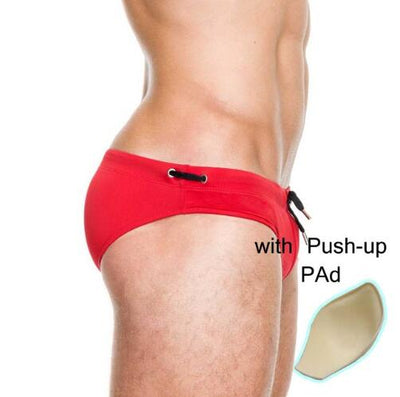 Man's Swimming Push-up Pad Swim Trunks Low Waist Swimming Gay Briefs Swimwear Boxers