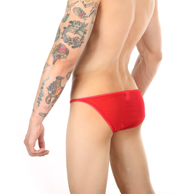 Men's Side Open Waist Breathable Briefs Low Waist Mesh Panties