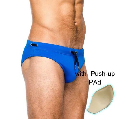 Man's Swimming Push-up Pad Swim Trunks Low Waist Swimming Gay Briefs Swimwear Boxers