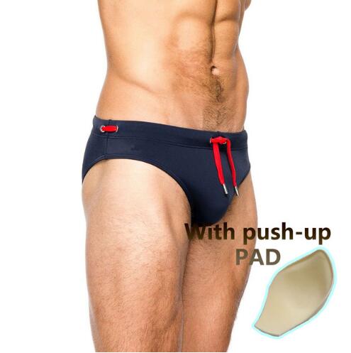 Man's Swimming Push-up Pad Swim Trunks Low Waist Swimming Gay Briefs Swimwear Boxers