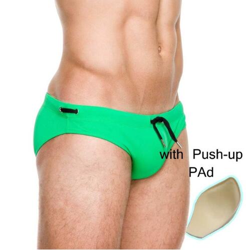 Man's Swimming Push-up Pad Swim Trunks Low Waist Swimming Gay Briefs Swimwear Boxers
